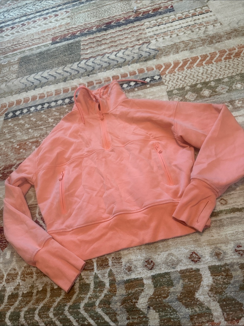 Old Navy 1/4 zip Coral Half Zip Sweatshirt Size Small